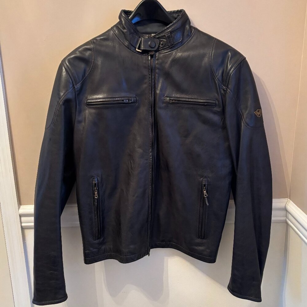 MATCHLESS LONDON Men's Leather Motorcycle Jacket Size XL in color Black
